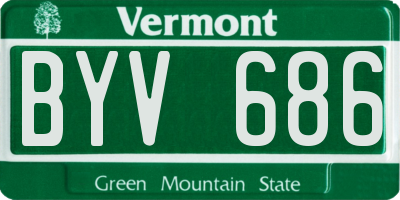 VT license plate BYV686