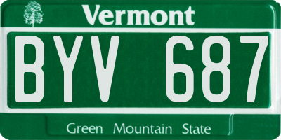 VT license plate BYV687
