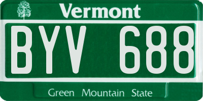 VT license plate BYV688