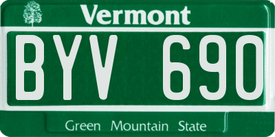 VT license plate BYV690