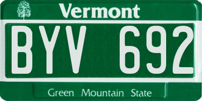 VT license plate BYV692