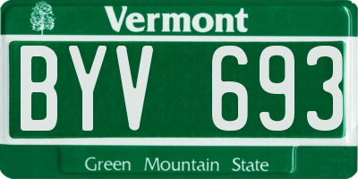 VT license plate BYV693