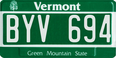 VT license plate BYV694