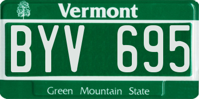 VT license plate BYV695