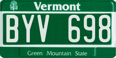 VT license plate BYV698