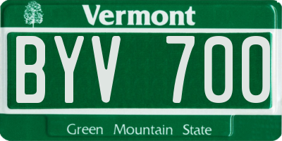 VT license plate BYV700