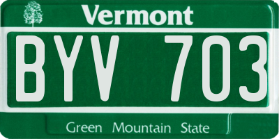 VT license plate BYV703