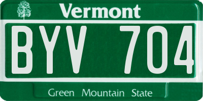 VT license plate BYV704