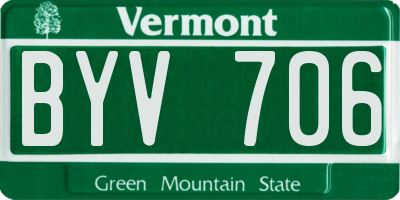 VT license plate BYV706