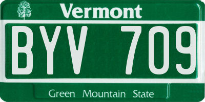 VT license plate BYV709