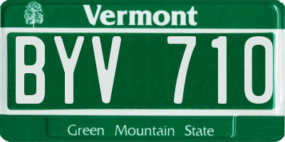 VT license plate BYV710