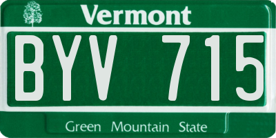 VT license plate BYV715