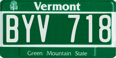 VT license plate BYV718