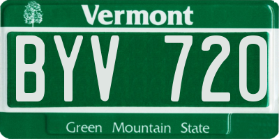 VT license plate BYV720