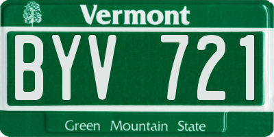 VT license plate BYV721