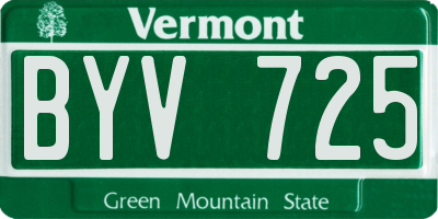 VT license plate BYV725