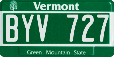 VT license plate BYV727