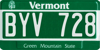 VT license plate BYV728