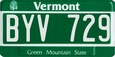 VT license plate BYV729