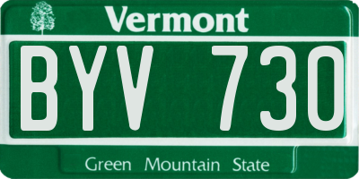 VT license plate BYV730