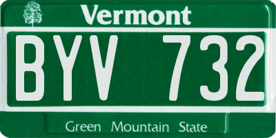 VT license plate BYV732
