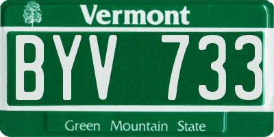 VT license plate BYV733