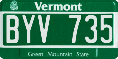 VT license plate BYV735