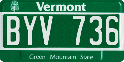 VT license plate BYV736