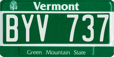 VT license plate BYV737