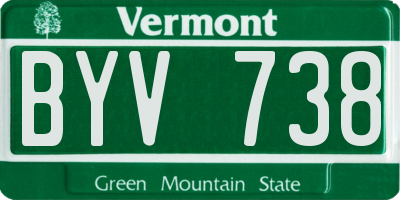 VT license plate BYV738