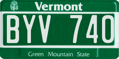 VT license plate BYV740
