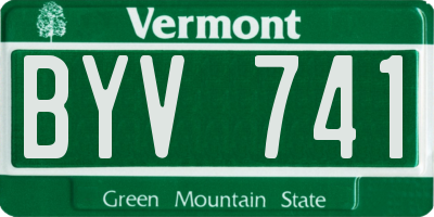 VT license plate BYV741