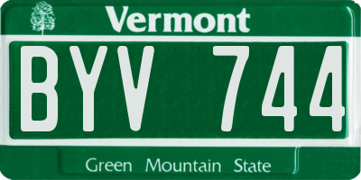 VT license plate BYV744