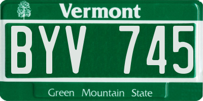 VT license plate BYV745