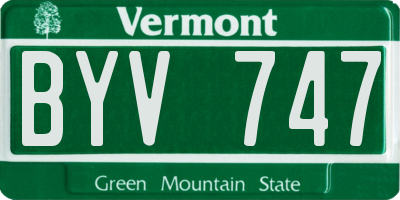 VT license plate BYV747