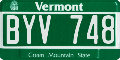 VT license plate BYV748