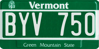 VT license plate BYV750