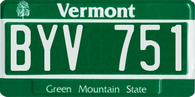 VT license plate BYV751