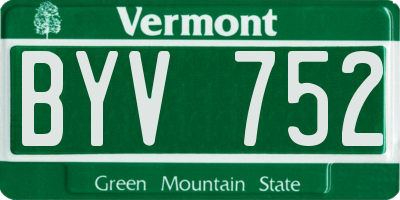 VT license plate BYV752