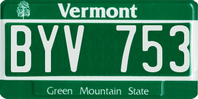 VT license plate BYV753