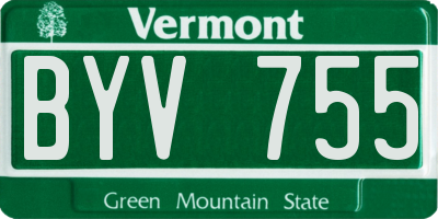 VT license plate BYV755