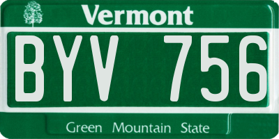 VT license plate BYV756