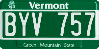 VT license plate BYV757