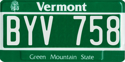VT license plate BYV758