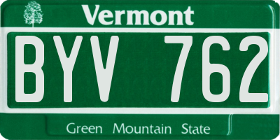 VT license plate BYV762