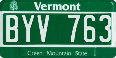 VT license plate BYV763