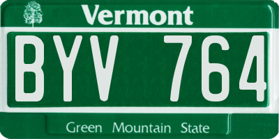 VT license plate BYV764