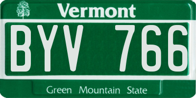 VT license plate BYV766