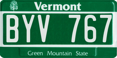 VT license plate BYV767