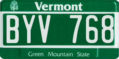 VT license plate BYV768